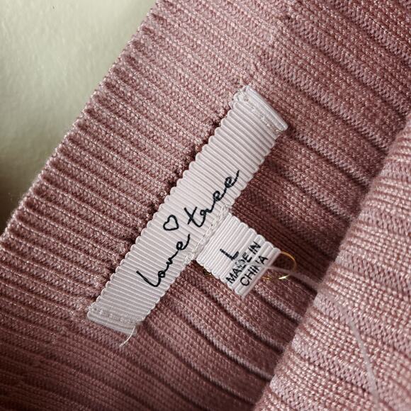 Love Tree Monica, Tie Front Long Sleeve Wrap Sweater in Light ClaySize L - Picture 9 of 10